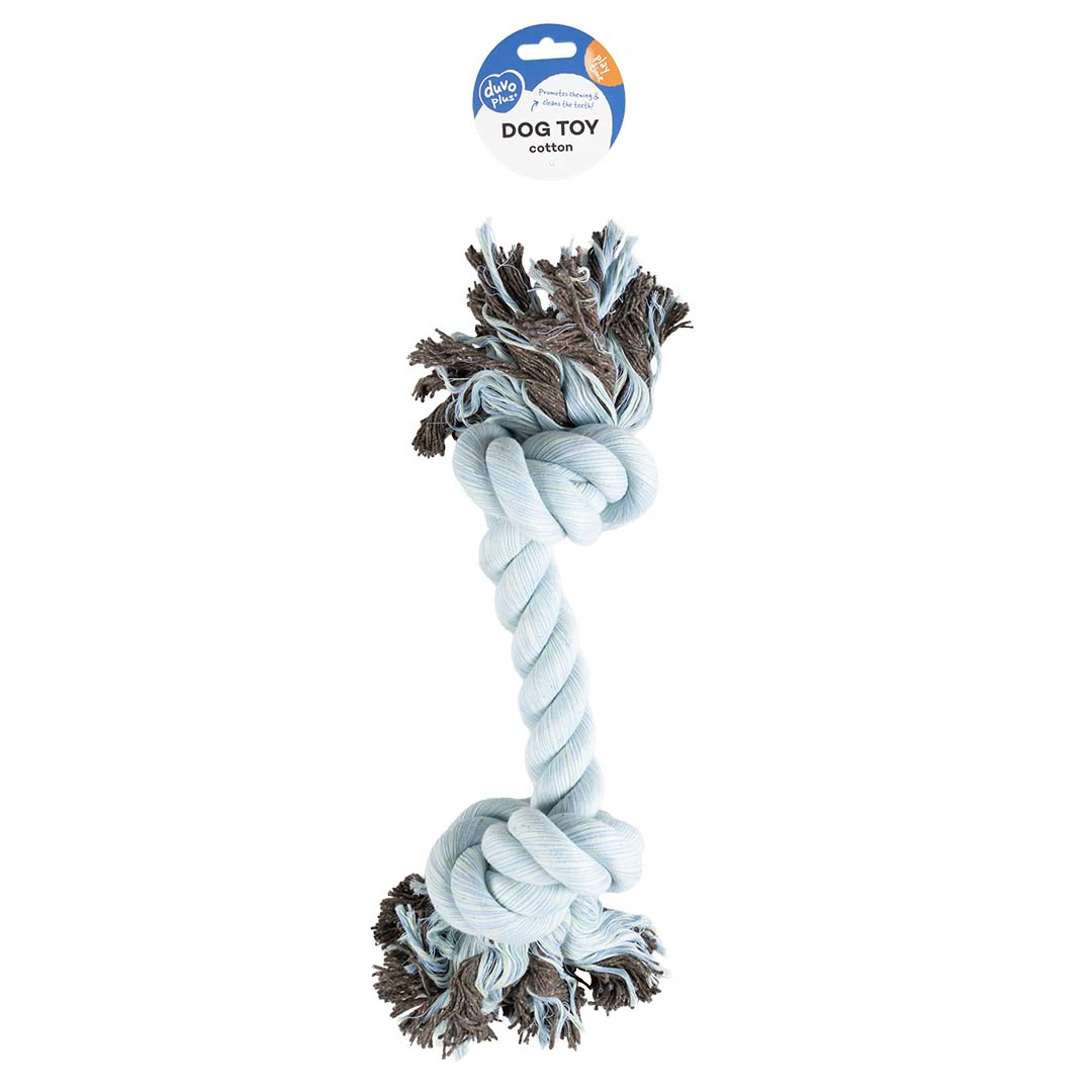 DUVO CUERDA ALGODON HUESO AZUL