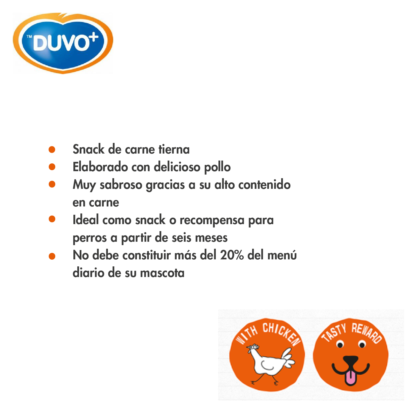 DUVO MEAT HUESOS DE POLLO Y CALCIO BOTE 500 GR