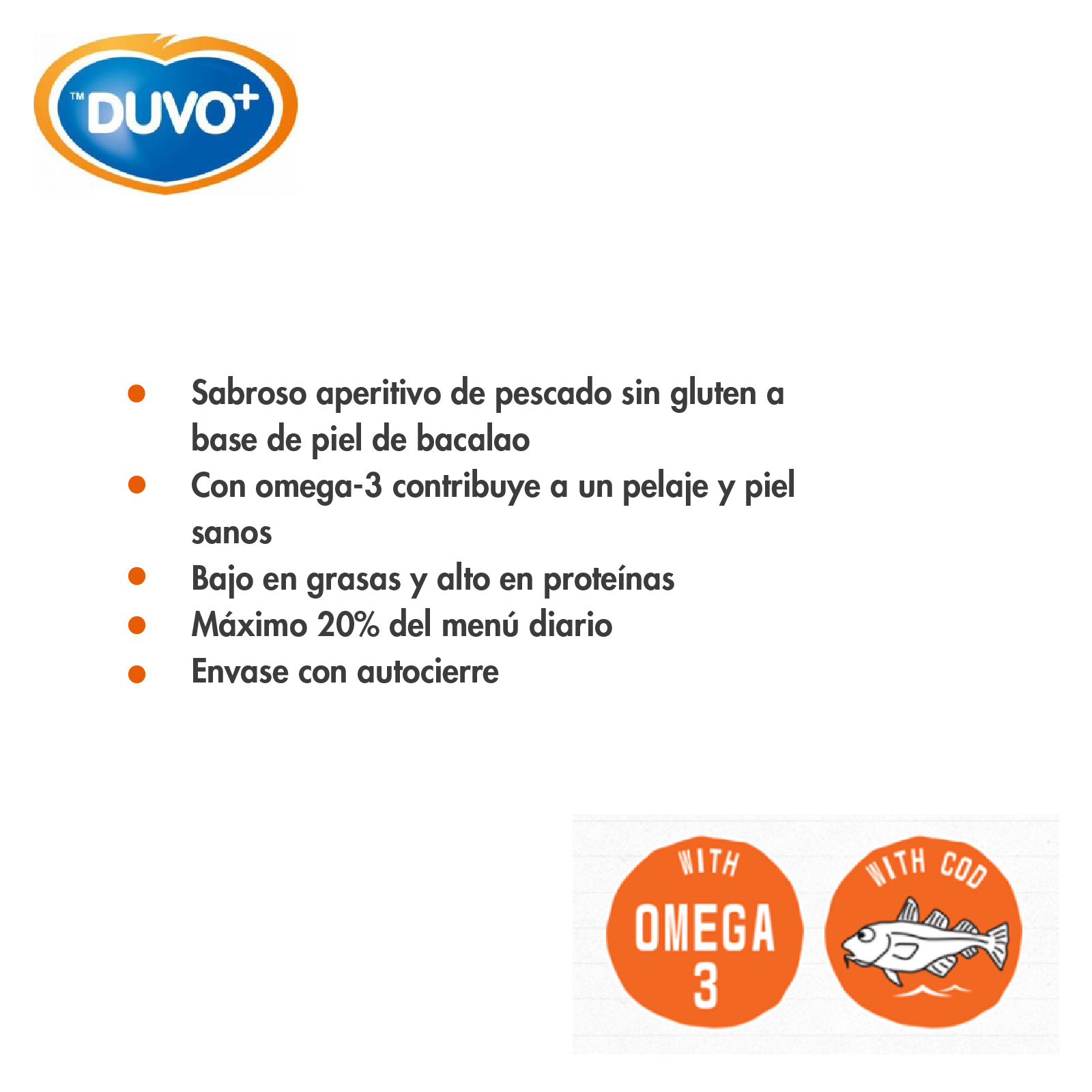 DUVO FISH BOLSA ROLLOS DE BACALAO 90 GR