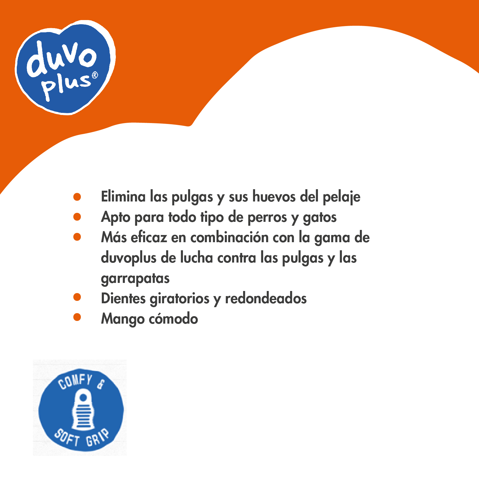 DUVO BEAUTY PEINE QUITAPULGAS CON MANGO