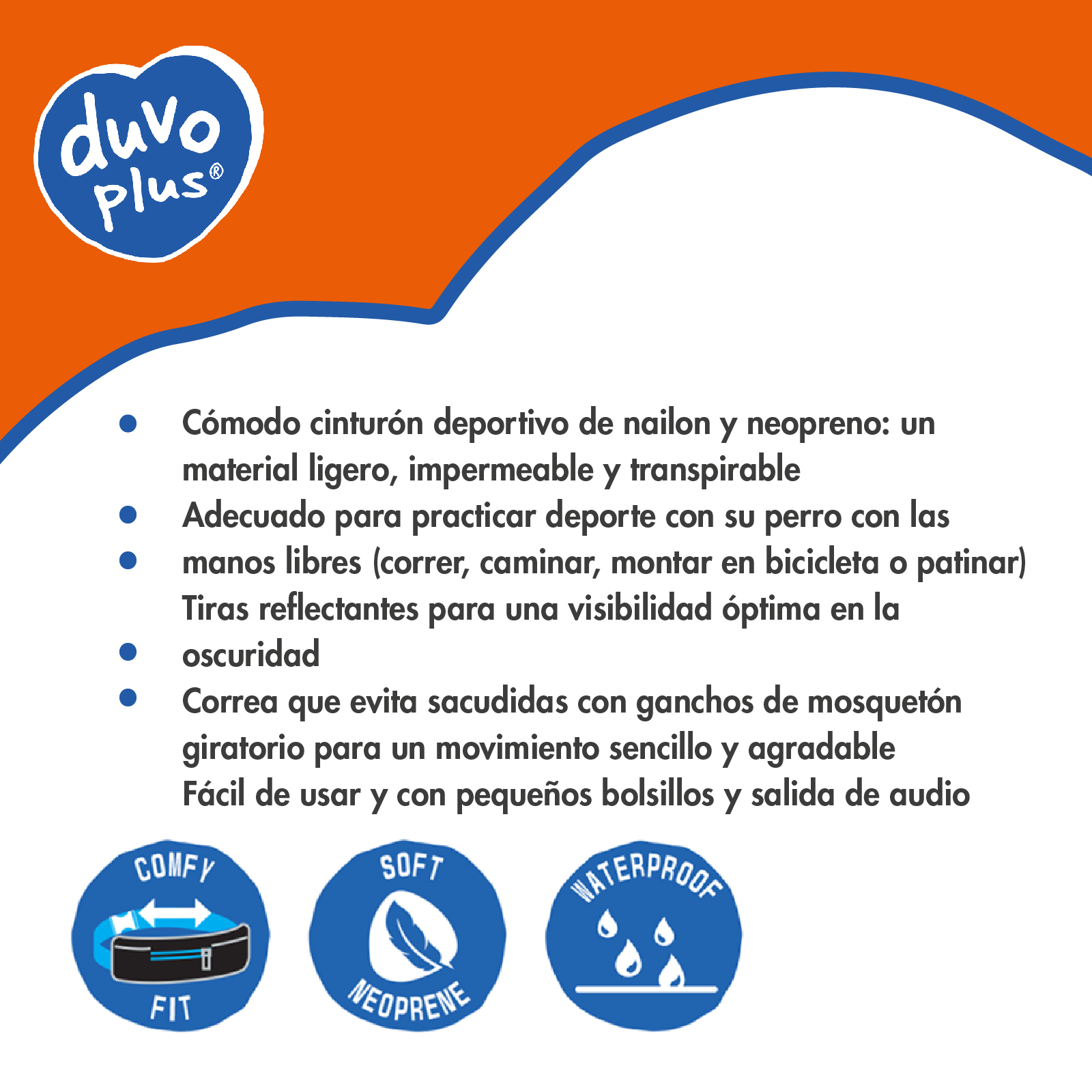 DUVO CANICROSS NEOPRENO ( CINTURA 80-140 CM )( RAMAL 150-250 CM )