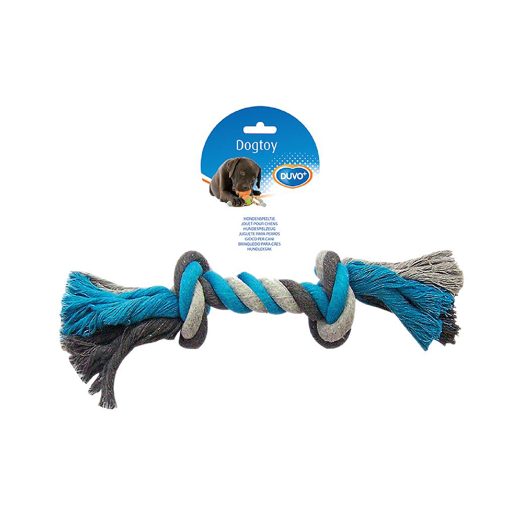 DUVO CUERDA ALGODON HUESO AZUL