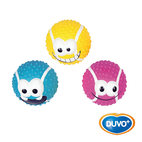 DUVO EXPOSITOR JUGUETE PERRO LATEX BOLA TENIS MIX