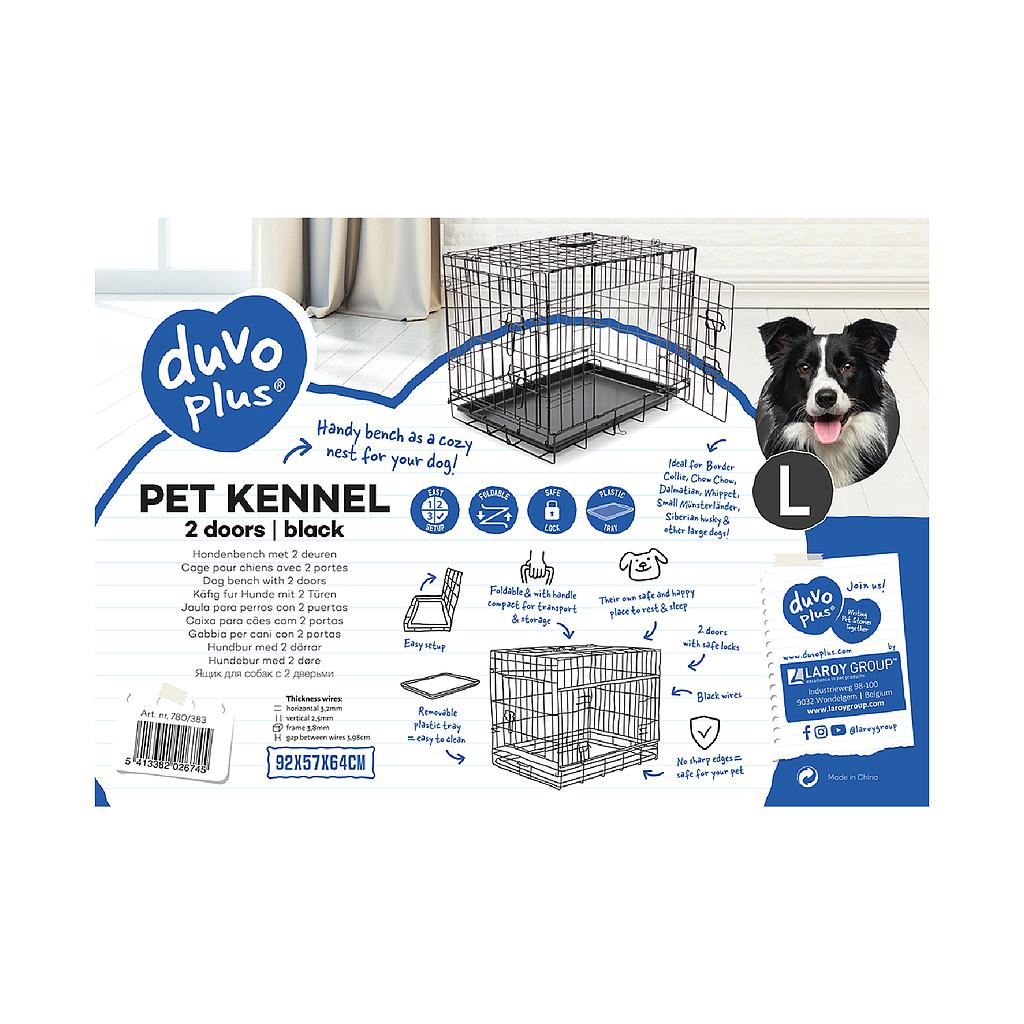 DUVO JAULA METAL NEGRA 2 PUERTAS