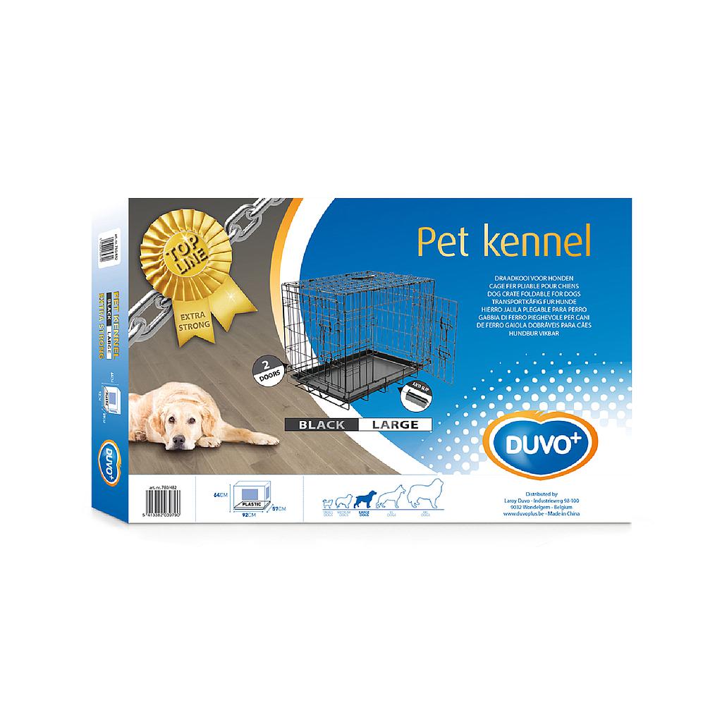 DUVO JAULA METAL NEGRA EXTRAFUERTE 2 PUERTAS