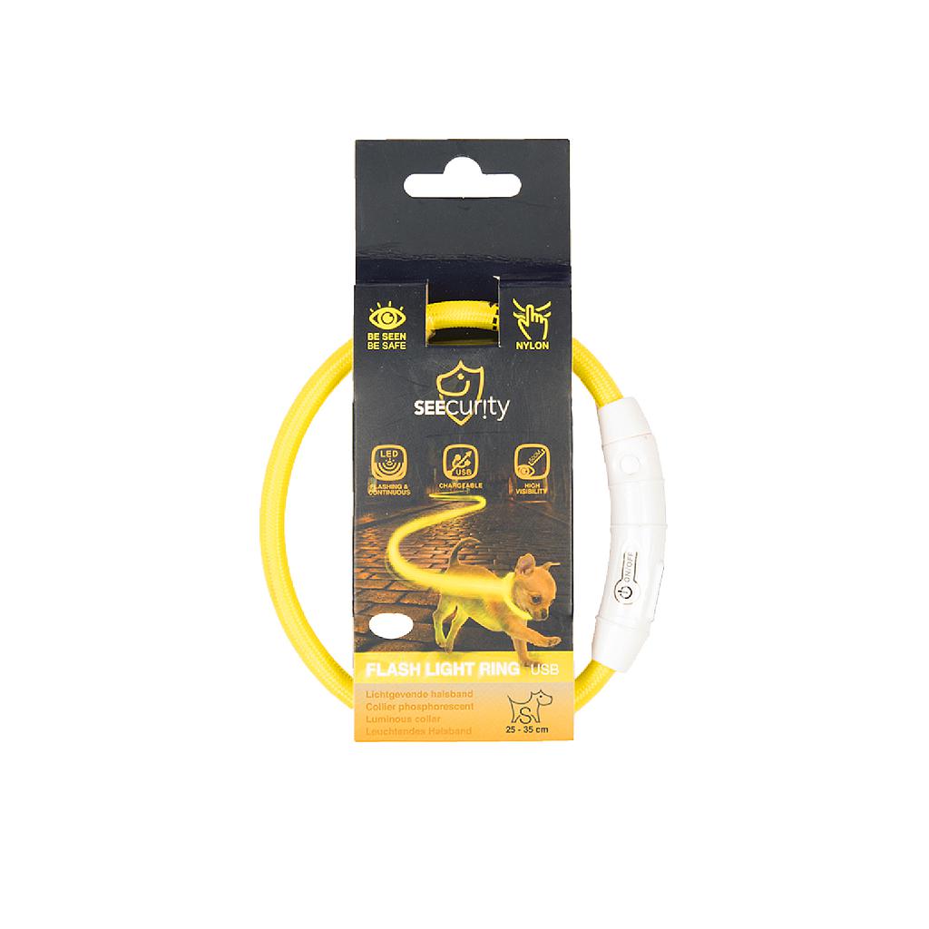 DUVO SEECURITY COLLAR LED NYLON REDONDO AMARILLO