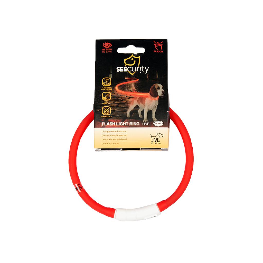 DUVO SEECURITY COLLAR LED SILICONA ROJO