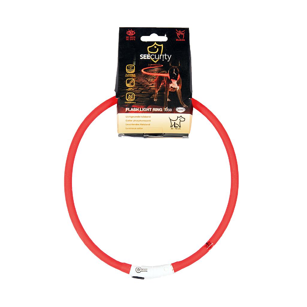 DUVO SEECURITY COLLAR LED SILICONA ROJO