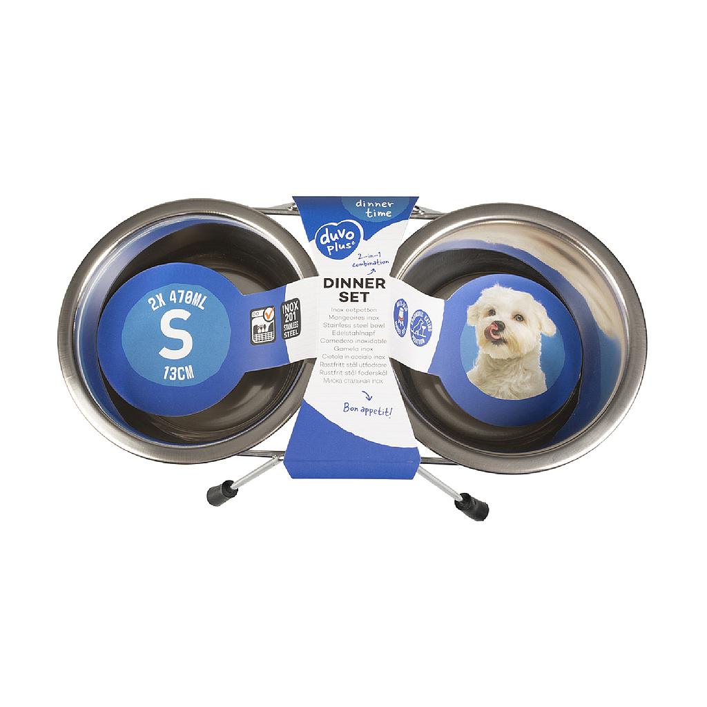 DUVO SOPORTE CON COMEDEROS ACERO