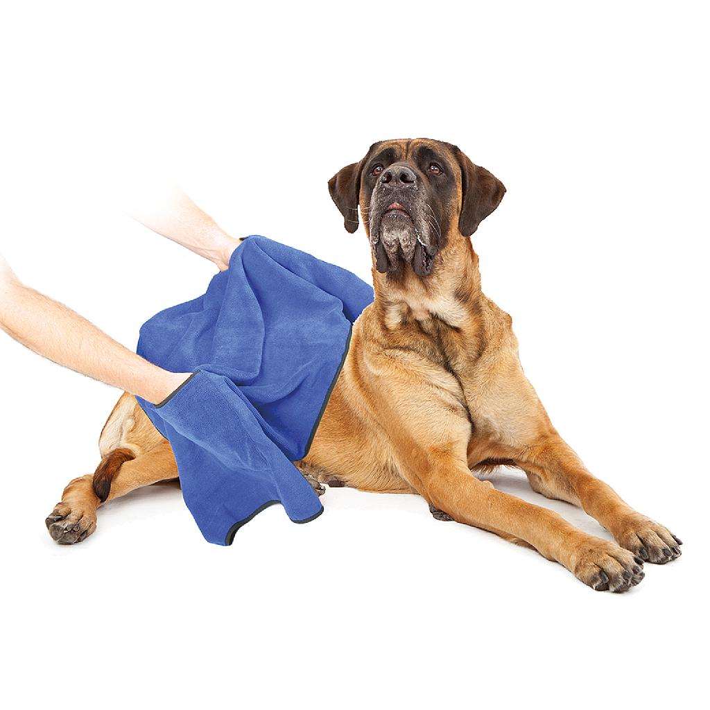 DUVO TOALLA BAÑO PERRO MICROFIBRA AZUL