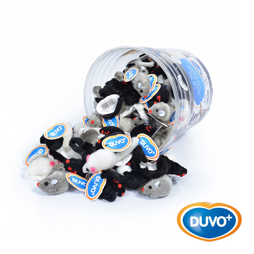 DUVO CUBO JUGUETE GATO RATON DE PELUCHE MIX  5 X 3 CM