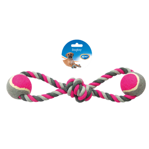 DUVO CUERDA ALGODON 2 PELOTAS 1 NUDO 38 CM