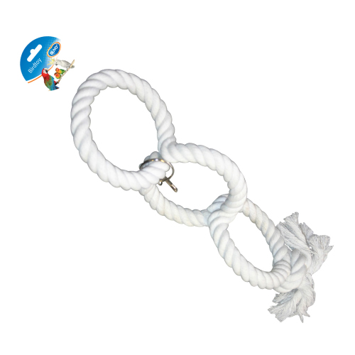 DUVO JUGUETE LORO CUERDA 3 ANILLOS 43 CM