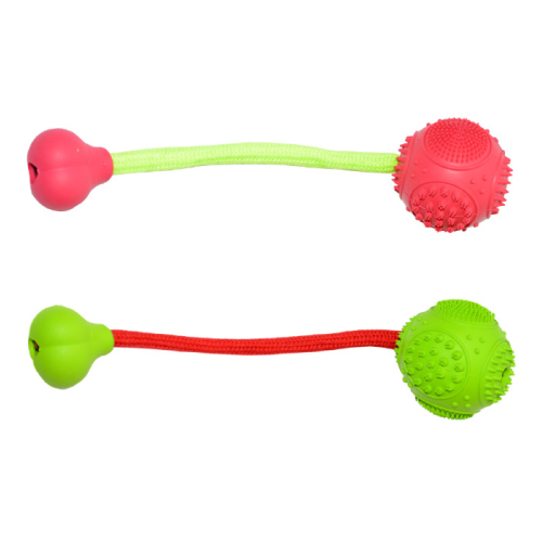 DUVO JUGUETE PERRO CAUCHO BOLA CON CUERDA HUESO 6 CM  FDS