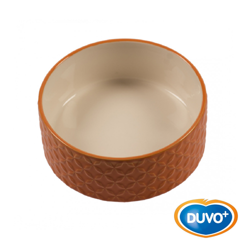 OFERTA DUVO DINNER TIME COMEDERO CERAMICA DECO NARANJA