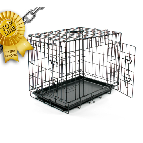 DUVO JAULA METAL NEGRA EXTRAFUERTE 2 PUERTAS