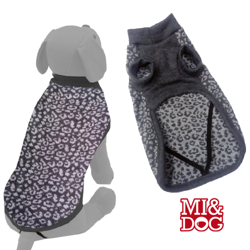 OUTLET MI&amp;DOG JERSEY ESTAMPADO CON PUÑOS LEOPARDO GRIS