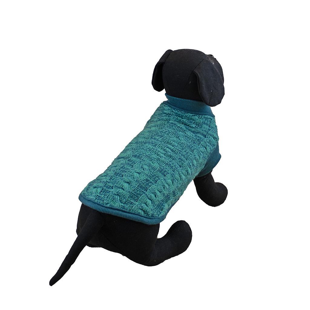 OFERTA MI&amp;DOG JERSEY TRENZADO TURQUESA