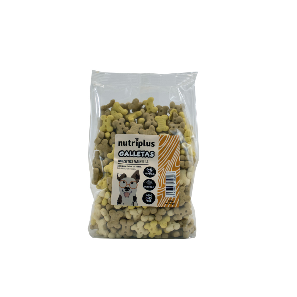 NUTRIPLUS GALLETA HUESITOS VAINILLA CACHORRO