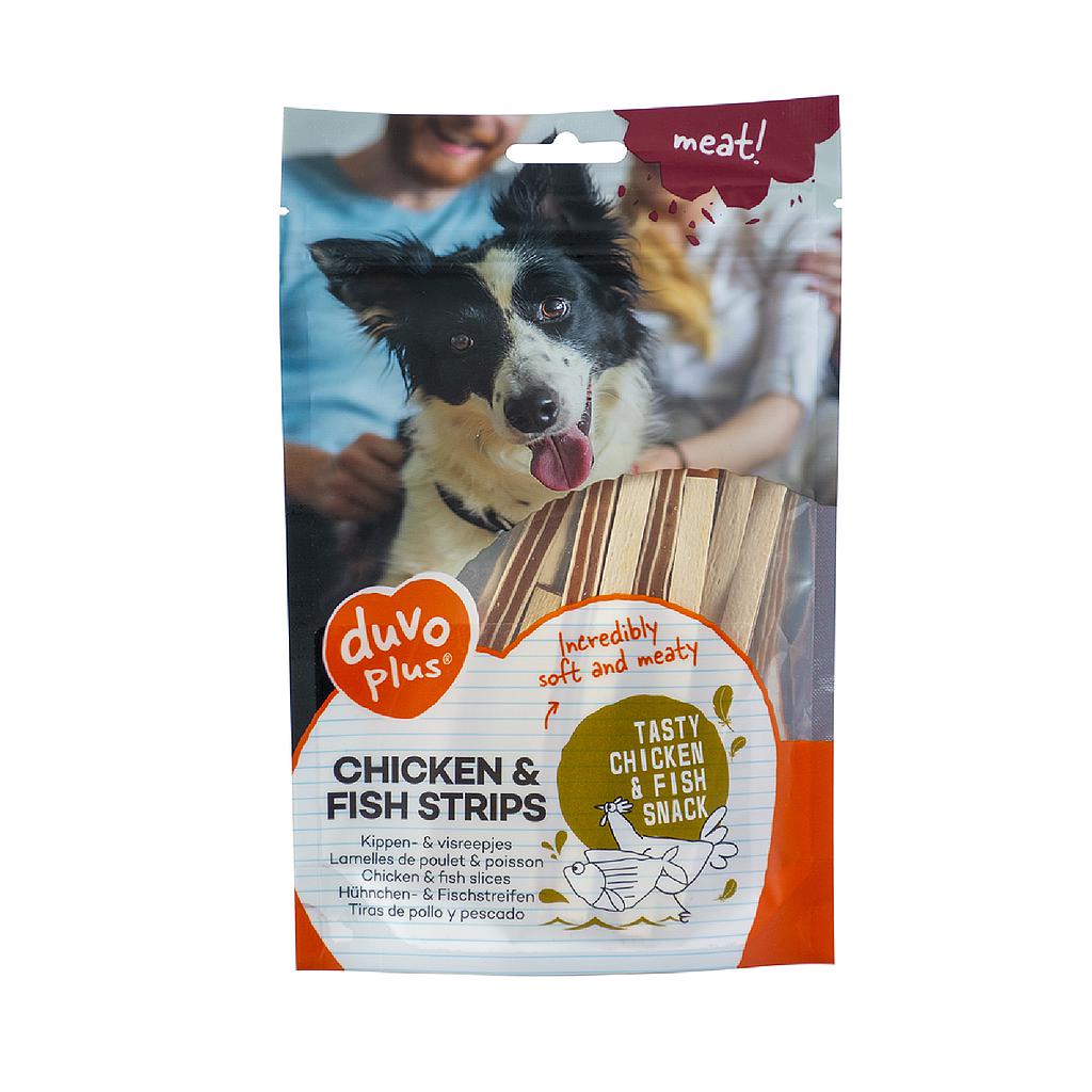 OFERTA DUVO MEAT TIRAS DE PESCADO Y POLLO BOLSA 80 GR
