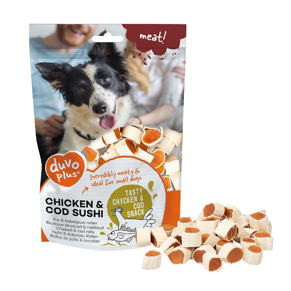 DUVO MEAT SUSHI DE POLLO Y BACALAO BOLSA 180 GR