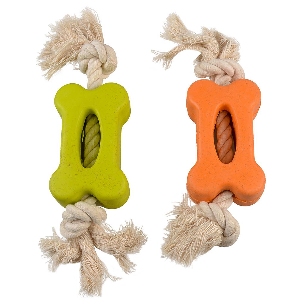OFERTA DUVO JUGUETE PERRO ECO GOMA HUESO PLANO CON CUERDA 27 x 6,5 x 3,8 CM