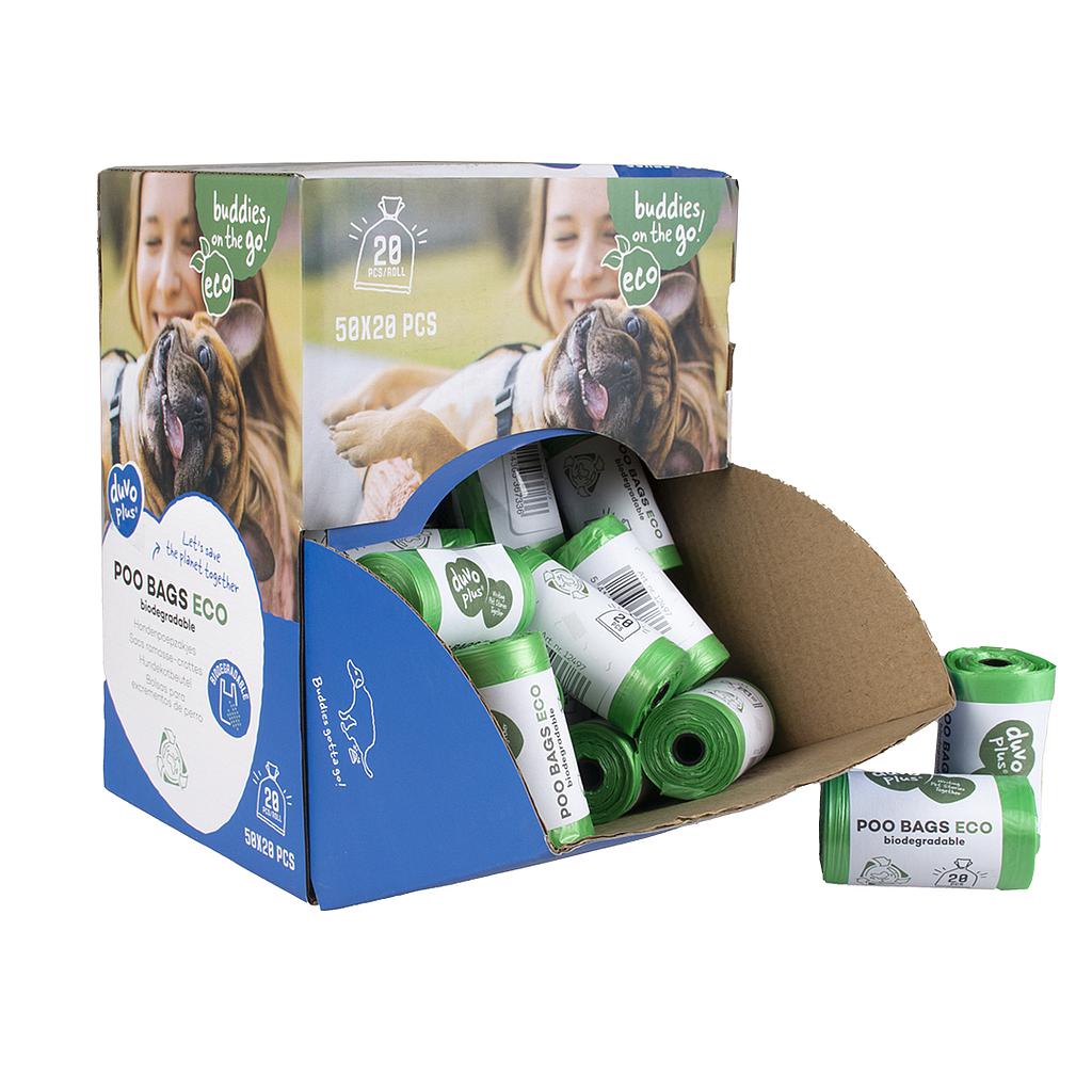 DUVO EXPOSITOR BOLSAS HIGIENICAS BIODEGRADABLES VERDES 50 x 20 UNI
