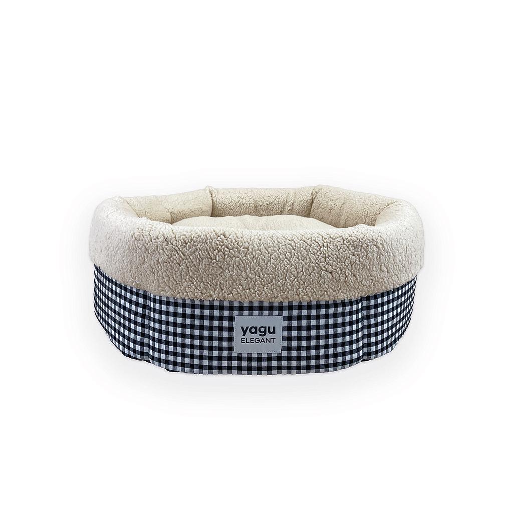 YAGU DESCANSO CUNA ROYAL VICHY NEGRO BORREGUILLO  T-U  48 x 48 x 17 CM