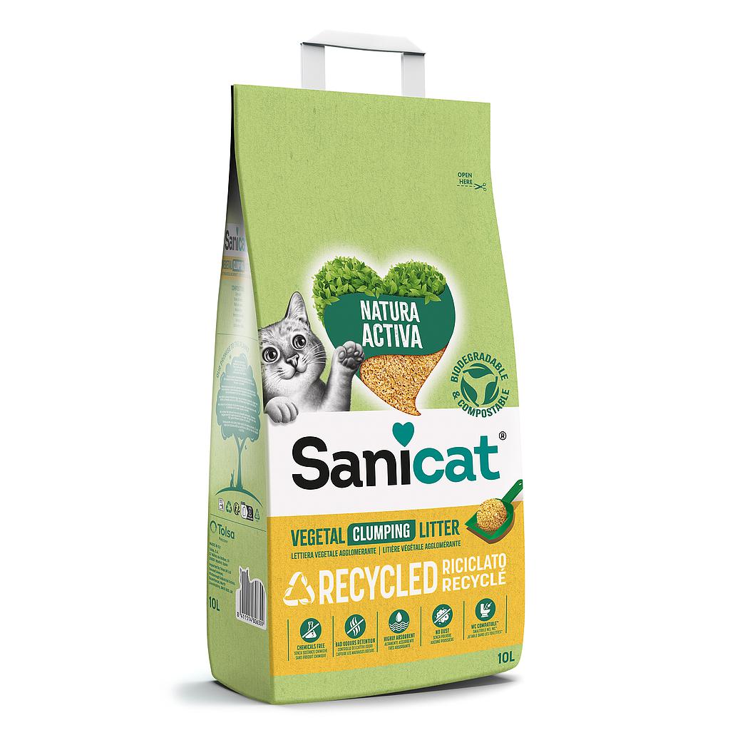 SANICAT NATURA ACTIVA CLUMPING RECYCLED 10 LTS