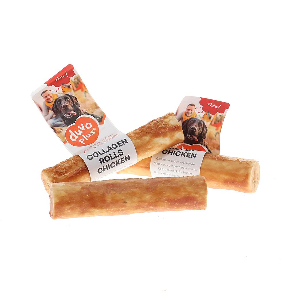 DUVO CHEW ROLLS COLAGENO DE POLLO T-M  12,5 x 3 CM (1 UNI - 55 GR)