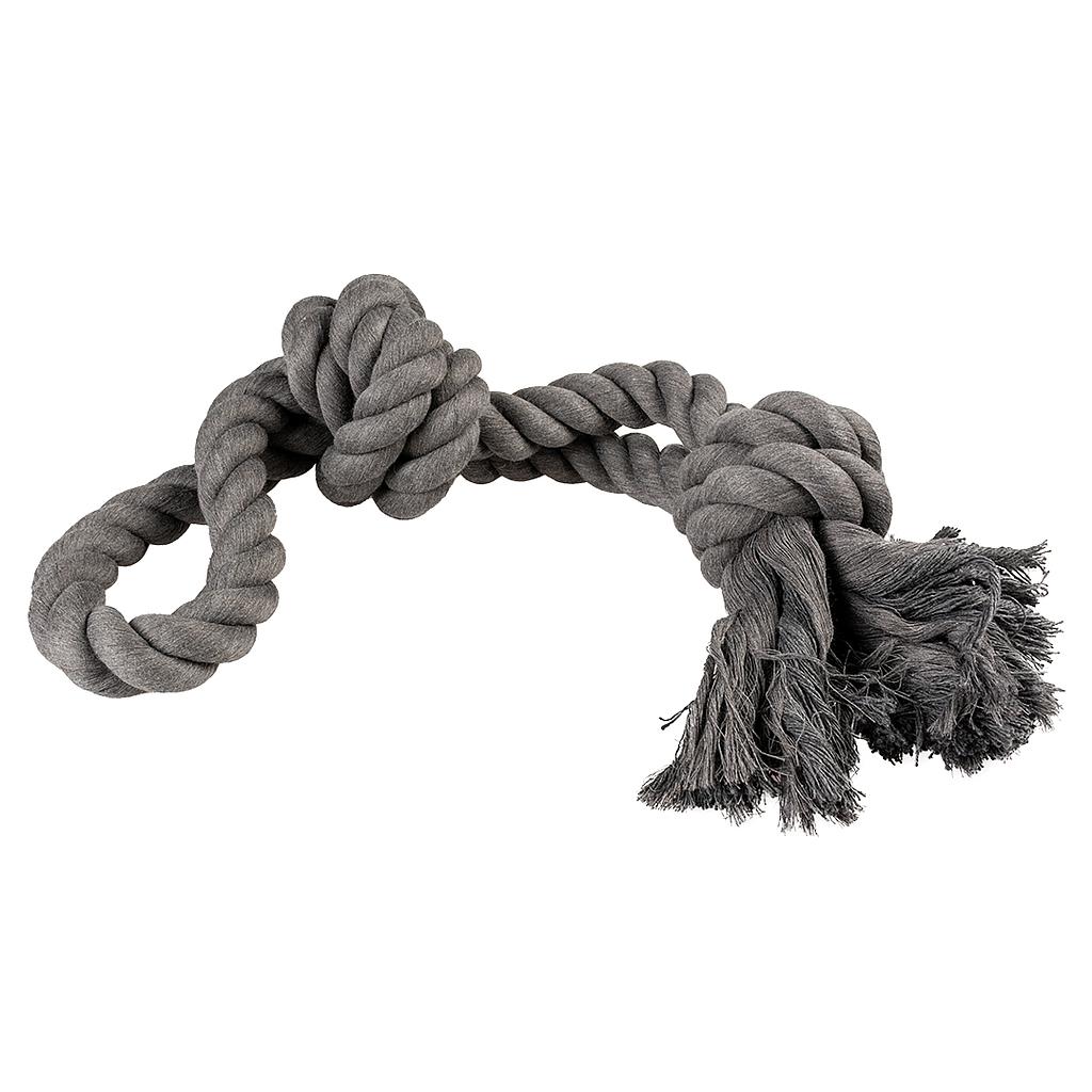 OFERTA DUVO JUGUETE PERRO ECO CUERDA NEGRA 2 NUDOS CON ASA 30 CM