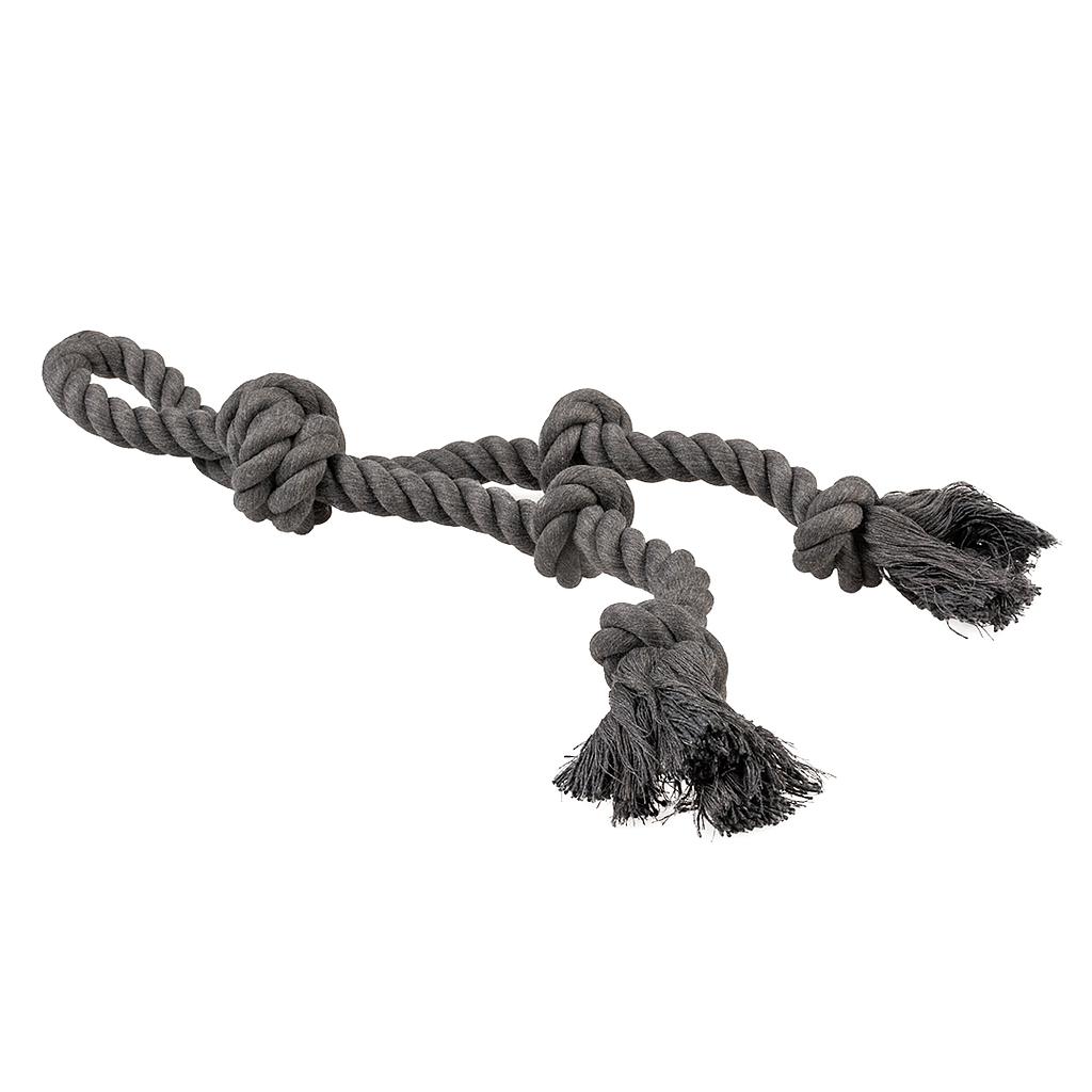DUVO JUGUETE PERRO ECO CUERDA NEGRA 5 NUDOS CON ASA 41 x 11 x 5 CM