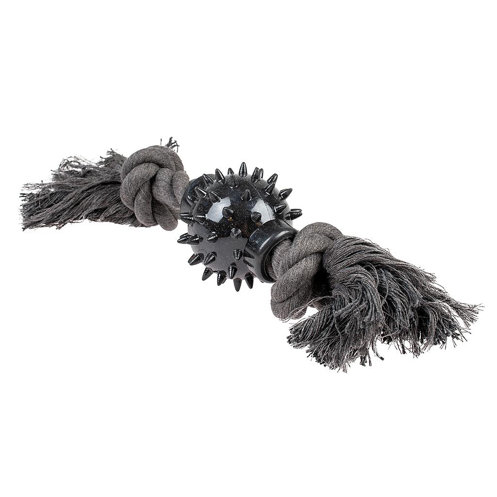 OFERTA DUVO JUGUETE PERRO ECO CUERDA NEGRA 2 NUDOS CON BOLA GOMA 26 x 6 x 6 CM
