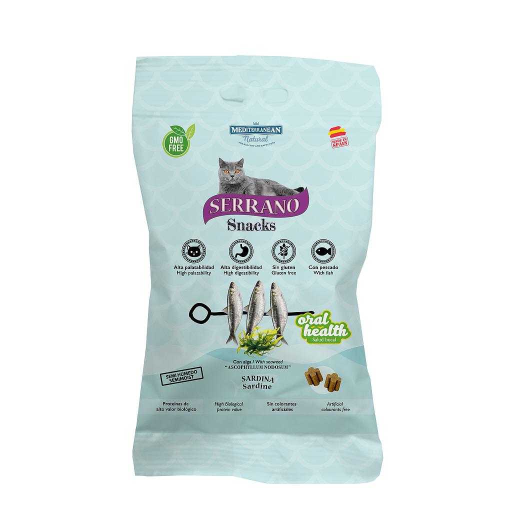 MDT NEW SERRANO SNACKS GATO SALUD BUCAL SARDINA 50 GR