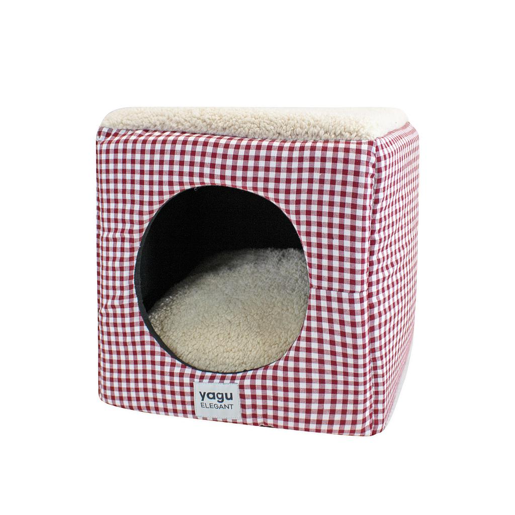YAGU DESCANSO CUBO COMPACTO VICHY GRANA BORREGUILLO T-U  33 x 33 x 33 CM
