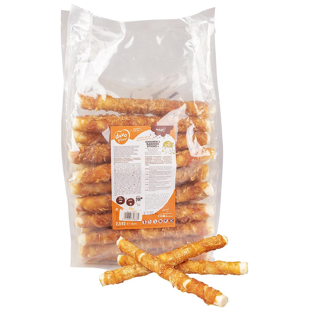 DUVO MEAT PALOS DE POLLO Y PIEL LARGE 25 CM BOLSA 2.500 GR  23 UNI APROX