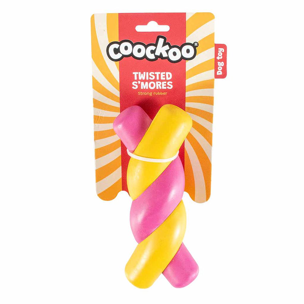DUVO COOCKOO JUGUETE PERRO TWISTED S'MORES AMARILLO Y ROSA  18,5 x 7,5 x 5,5 CM