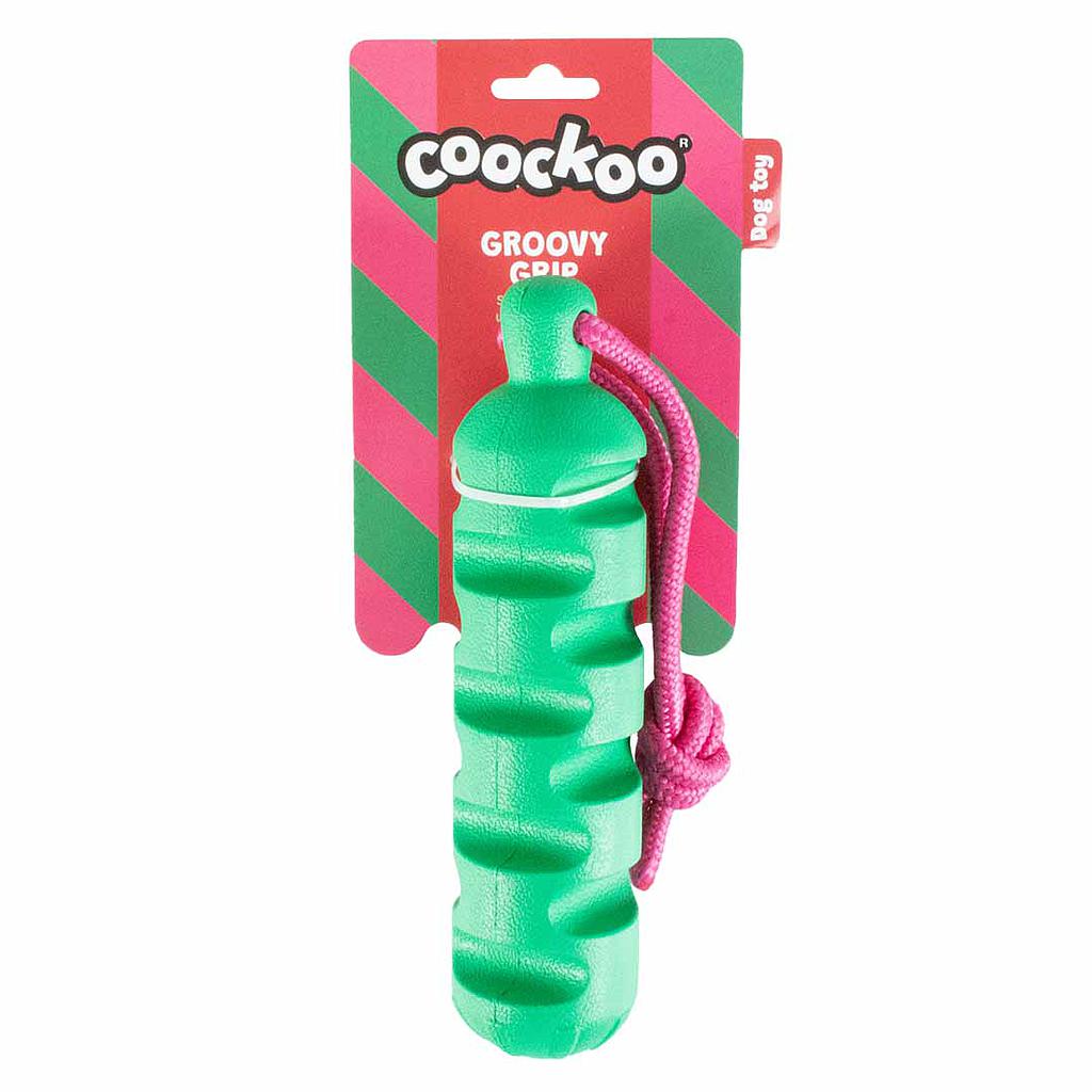 DUVO COOCKOO JUGUETE PERRO GROOVY GRIP VERDE Y ROSA  40 x 5,7 x 5,7 CM
