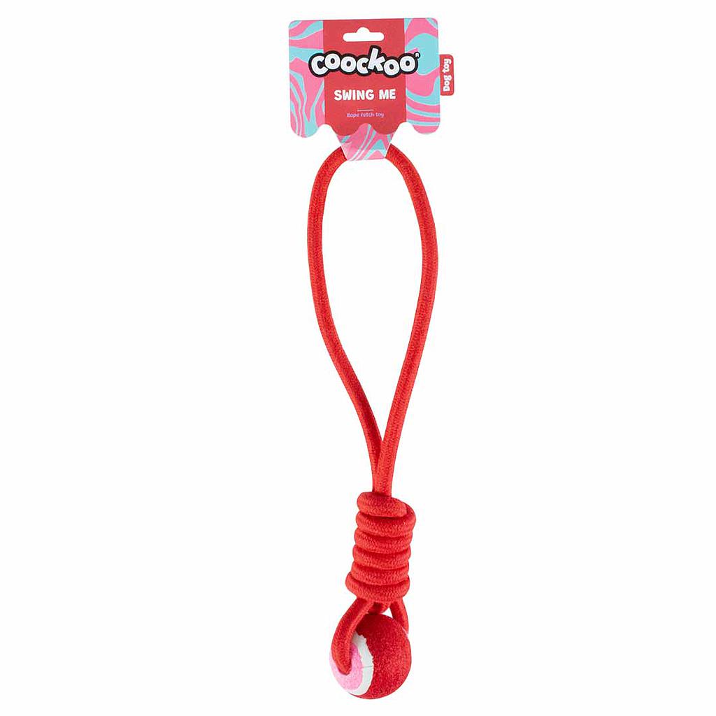 DUVO COOCKOO JUGUETE PERRO SWING ME ROJO Y ROSA  6 x 45 x 6 CM