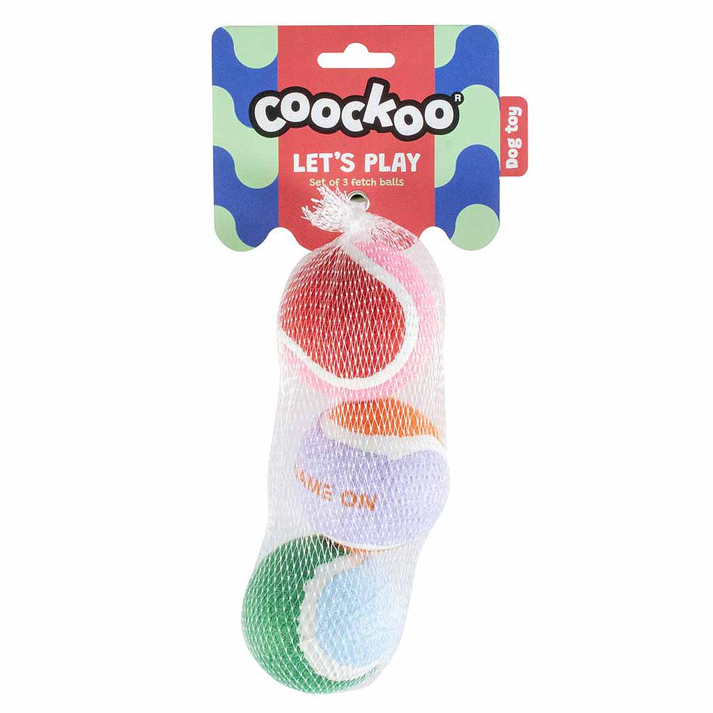 DUVO COOCKOO JUGUETE PERRO LET'S PLAY COLORES SURTIDOS 3 UNI  6,4 CM