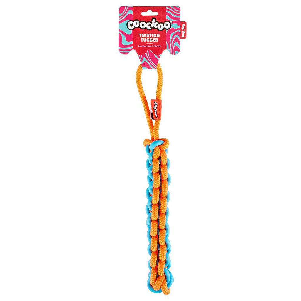 DUVO COOCKOO JUGUETE PERRO TWISTING TUGGER AZUL Y NARANJA  45 x 4,5 x 4,5 CM