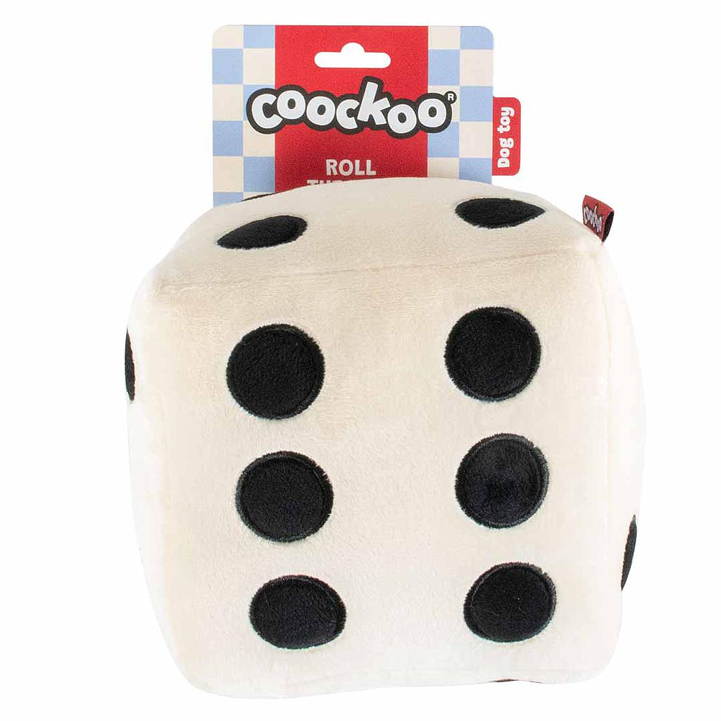 DUVO COOCKOO JUGUETE PERRO ROLL THE DICE BLANCO Y NEGRO  16 x 16 x 16 CM