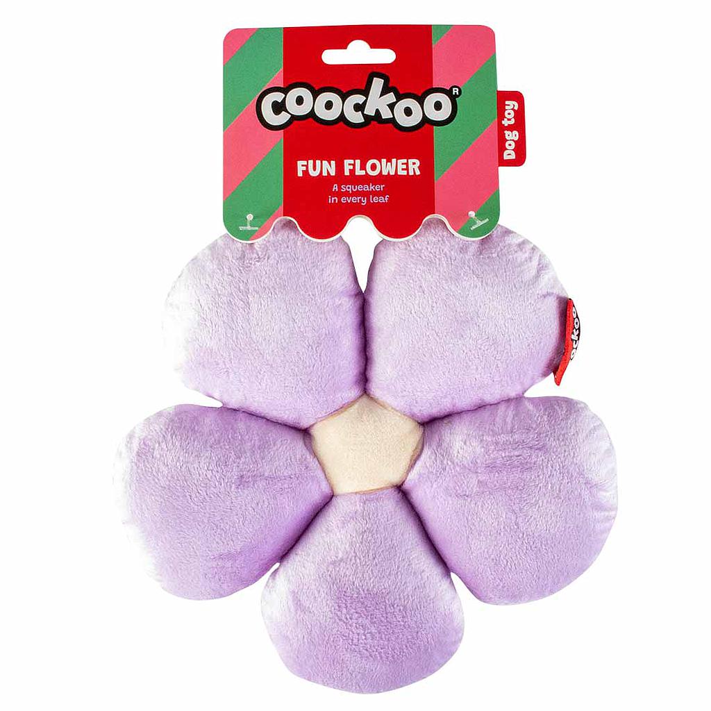 DUVO COOCKOO JUGUETE PERRO FUN FLOWER LILA Y BLANCO  23 x 21 x 5 CM
