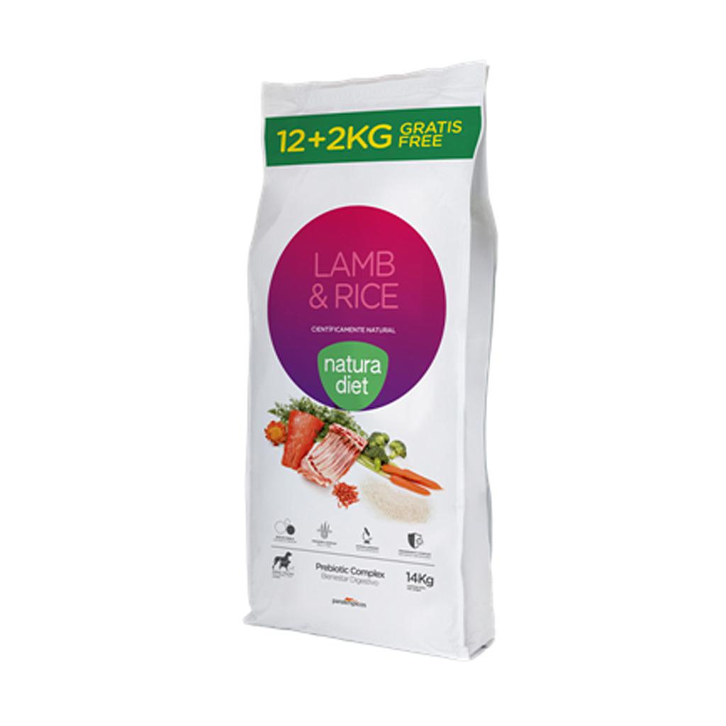 DNG NATURA DIET LAMB &amp; RICE PROMO JIRAFA 12 + 2 KG