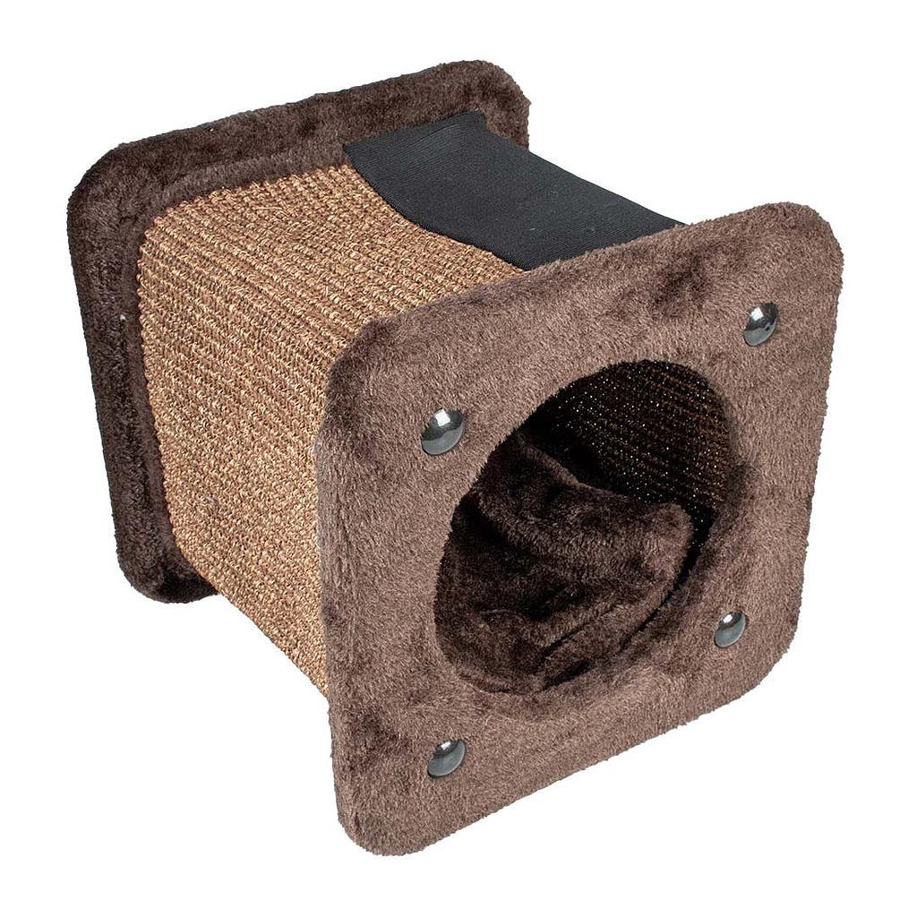 DUVO RASCADOR GATO TUNEL SQUARE MARRON 30 x 30 x 28 CM