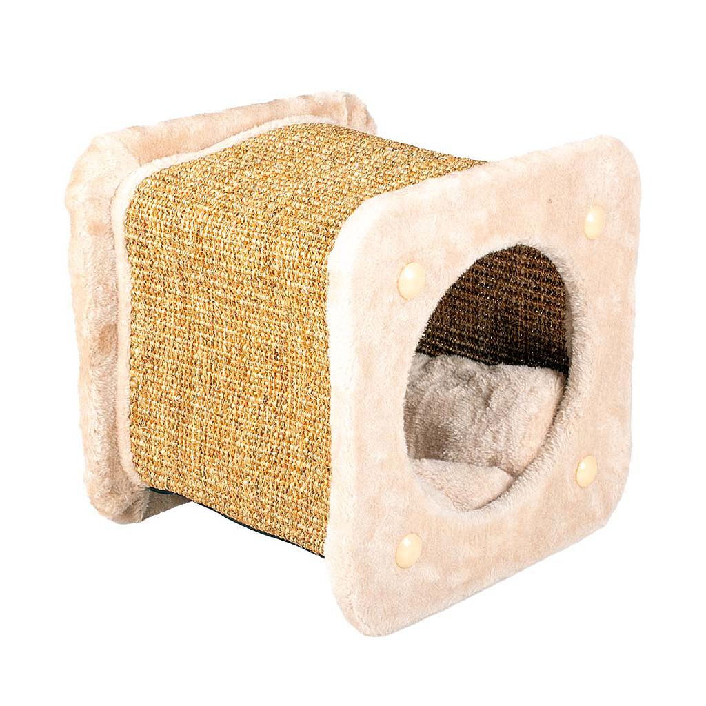DUVO RASCADOR GATO TUNEL SQUARE BEIGE 30 x 30 x 28 CM