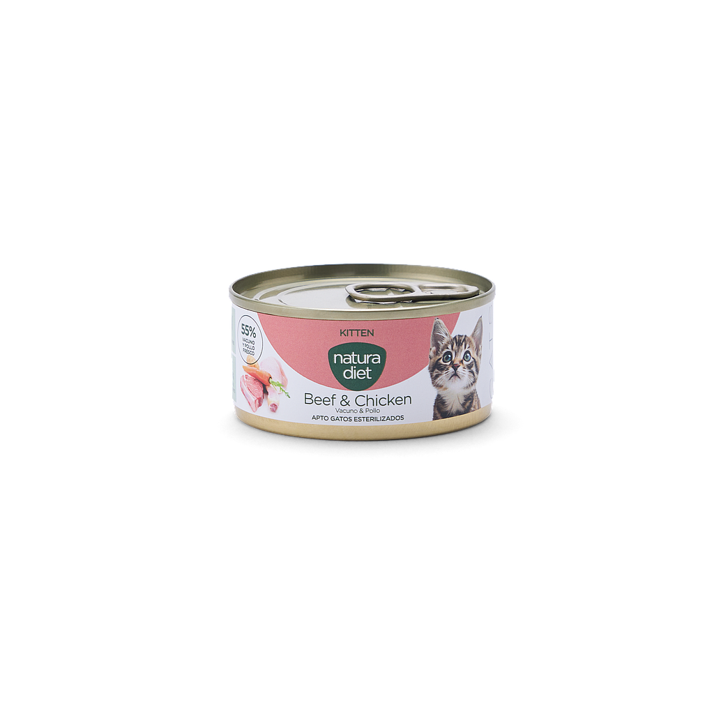 OFERTA DNG NATURA DIET CAT PATE KITTEN BEEF &amp; CHICKEN 85 GR