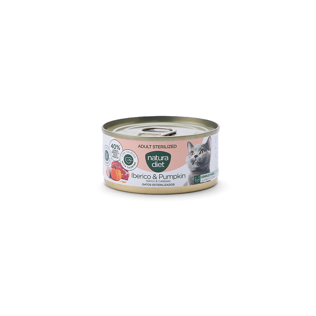 OFERTA DNG NATURA DIET CAT PATE ADULT STERILIZED IBERICO &amp; PUMPKIN 85 GR