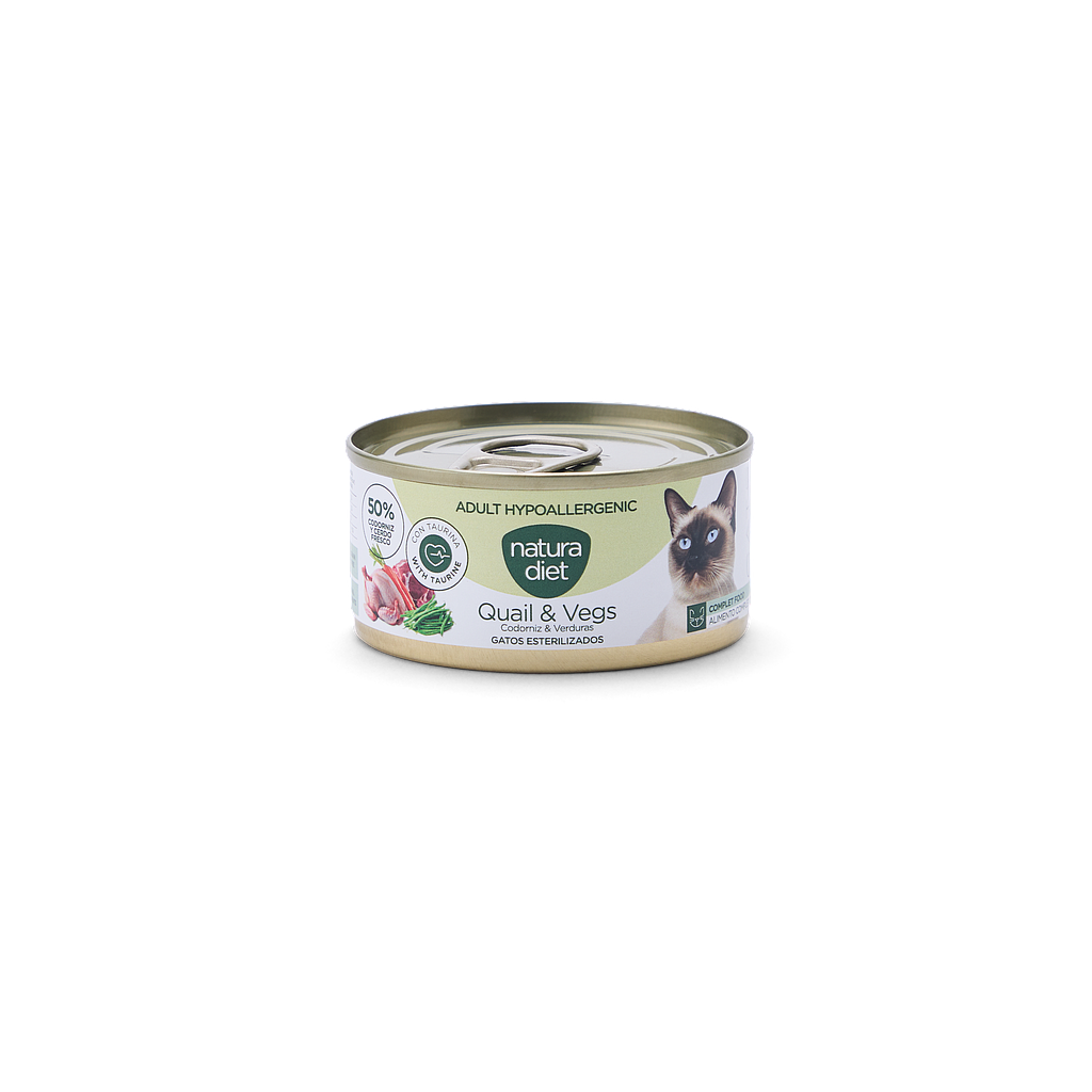 DNG NATURA DIET CAT PATE ADULT HYPOALLERGENIC QUAIL &amp; VEGS 85 GR