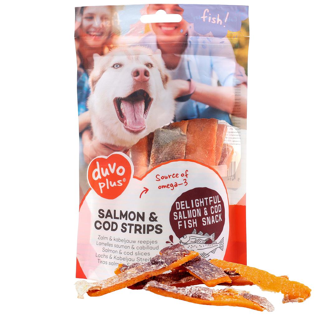 DUVO FISH! TIRAS DE SALMON Y BACALAO 150 GR